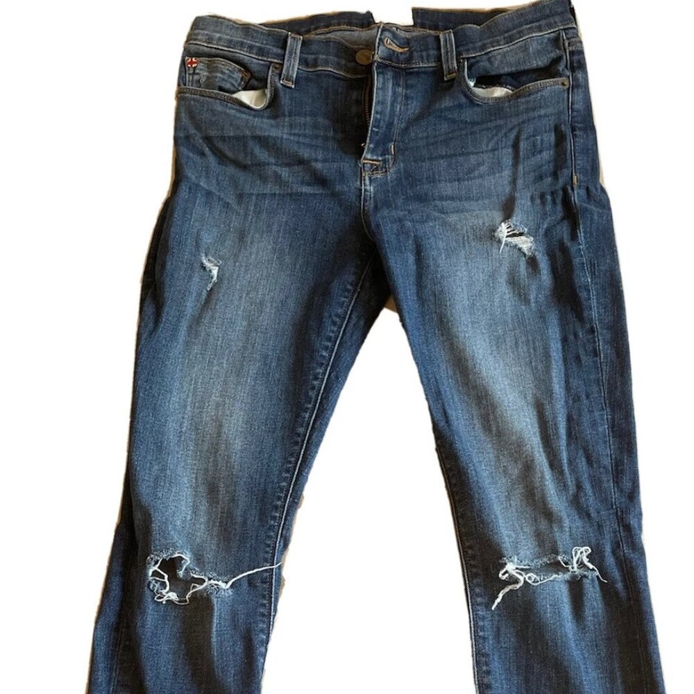 HUDSON Krista Ankle Jeans Super Skinny Raw Hem 28